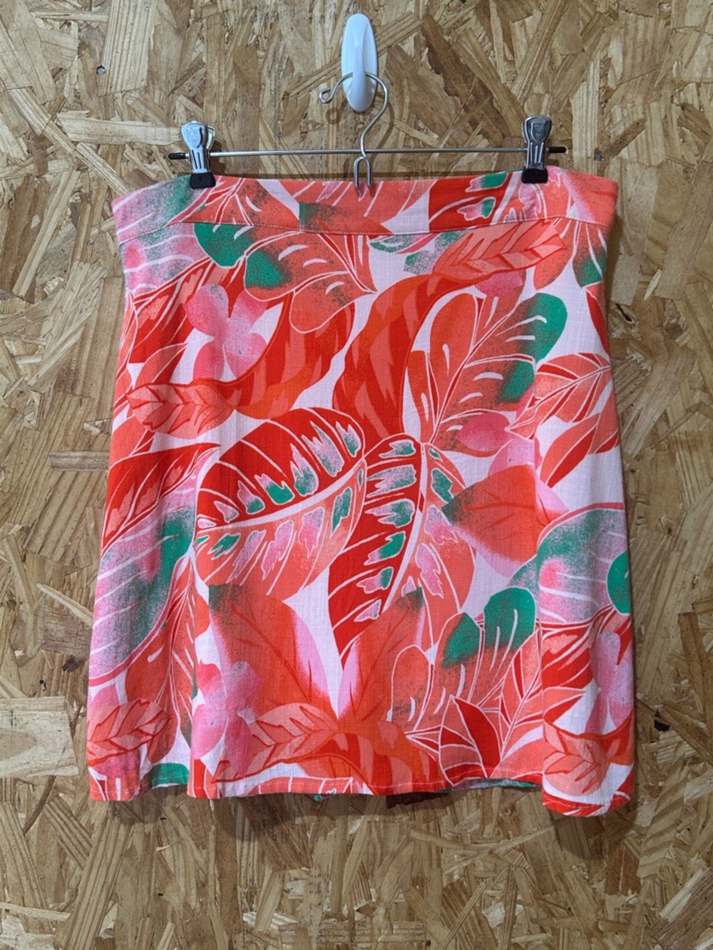 NWT Gianni Bini Coral, Orange, Pink & Green Tropical Mini Skirt, XL